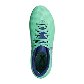 Chaussures de foot Adidas X 17.4 FxG Jr CP9014 bleu vert 1 Chaussures de foot Adidas X 17.4 FxG Jr CP9014 bleu vert 1