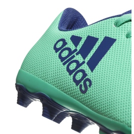 Chaussures de foot Adidas X 17.4 FxG Jr CP9014 bleu vert 2