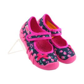 Chaussons fille Befado 109p181 rose bleu marin 4