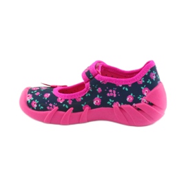 Chaussons fille Befado 109p181 rose bleu marine 2