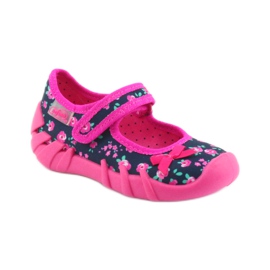 Chaussons fille Befado 109p181 rose bleu marine 1