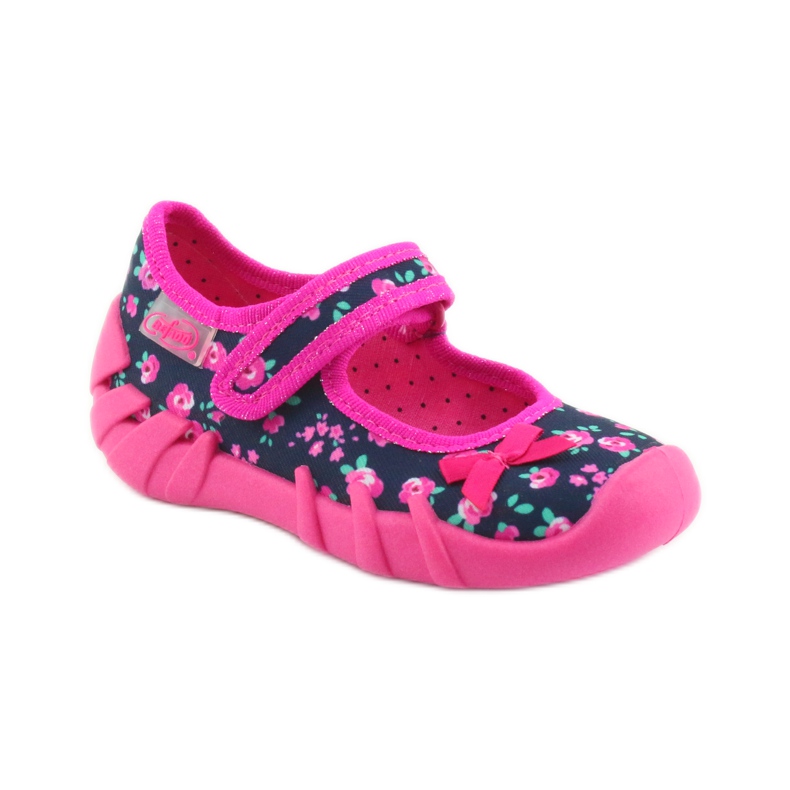 Chaussons fille Befado 109p181 rose bleu marine 1