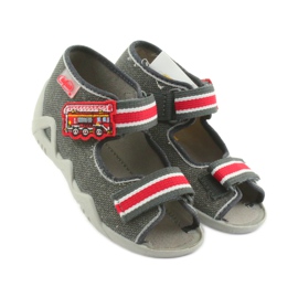 Chaussons garçon Napa Befado 250P089 gris rouge 4