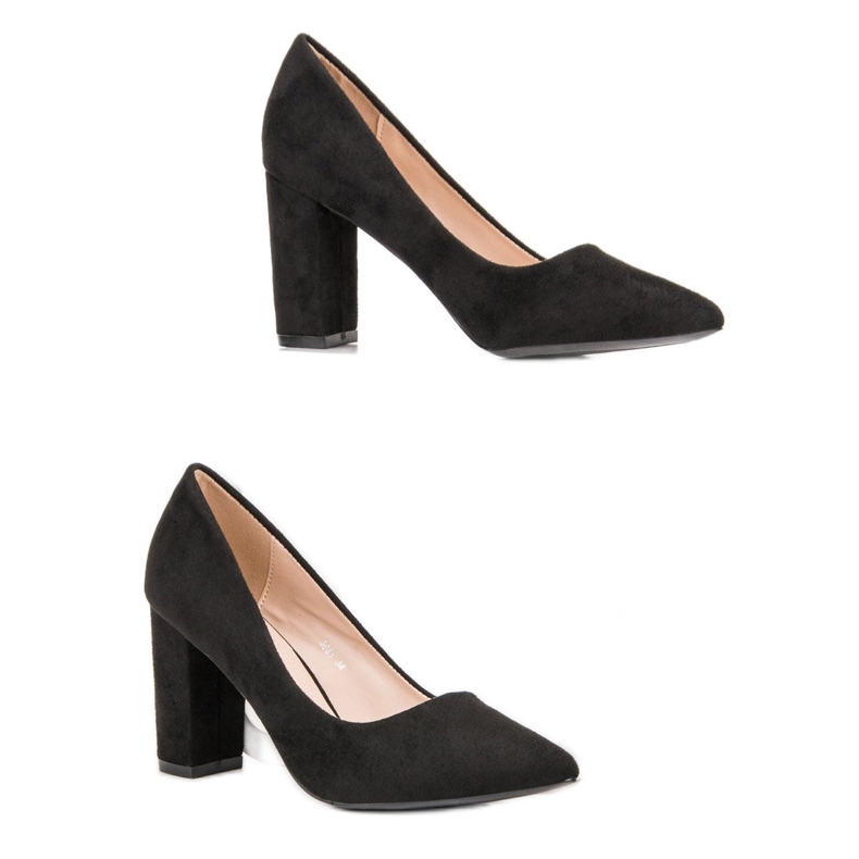 Diamantique Escarpins en daim noir le noir 2