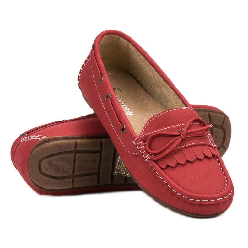 SHELOVET Mocassins Avec Un Noeud rouge 1
