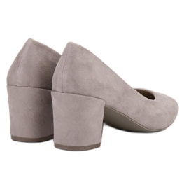 Small Swan Escarpins en daim gris 1
