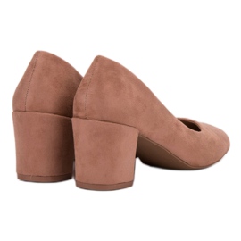 Small Swan Escarpins en daim rose 5