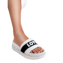 Erynn pantoufles en daim d'amour blanc 2