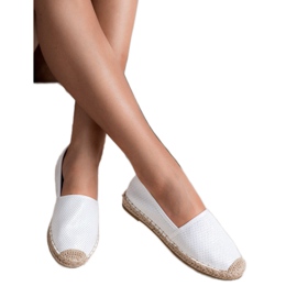 Ideal Shoes Chaussures à enfiler en daim blanche 2