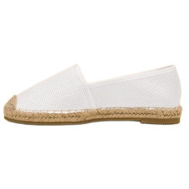 Ideal Shoes Chaussures à enfiler en daim blanche 3