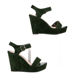 Vinceza Sandales en daim vert 4