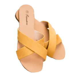 Primavera Pantoufles plates confortables jaune 3