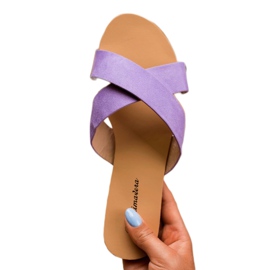 Primavera Pantoufles plates confortables violet 1