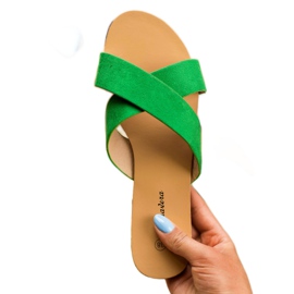 Primavera Pantoufles plates confortables vert 3