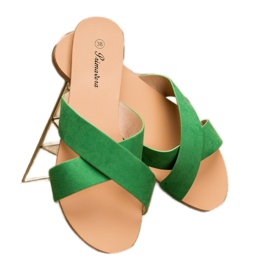 Primavera Pantoufles plates confortables vert 2