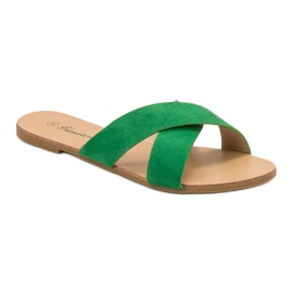 Primavera Pantoufles plates confortables vert 4
