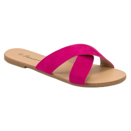 Primavera Pantoufles plates confortables rose 1