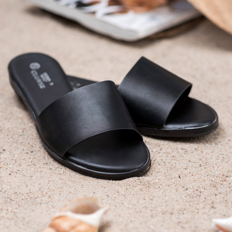 Clowse Pantoufles noires classiques le noir 1