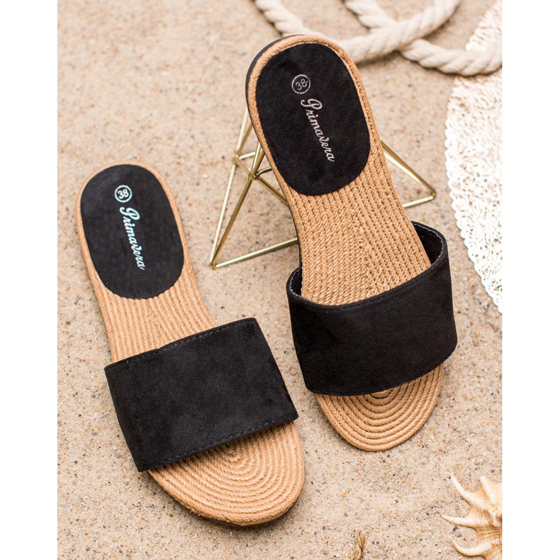 Primavera Pantoufles de Suèdes le noir 2