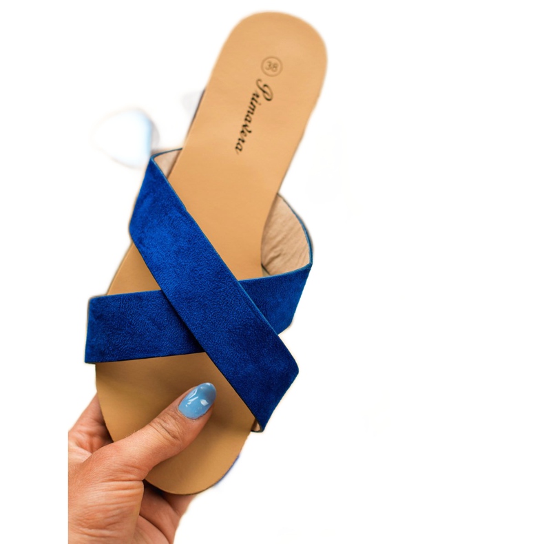 Primavera Pantoufles plates confortables bleu 1