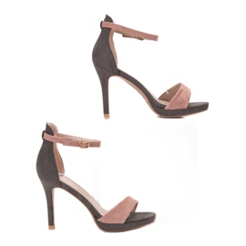 Sandales à talons VINCEZA rose gris 1