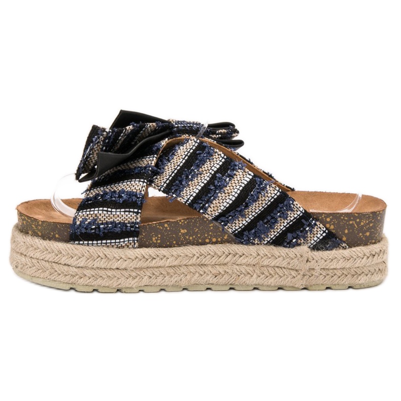 Vices Pantoufles Textiles Sur La Plateforme noir 1