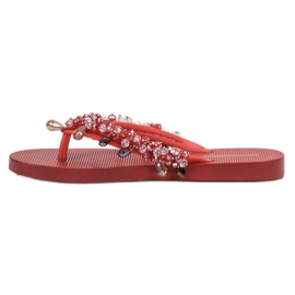 SHELOVET Tongs en caoutchouc avec ornements rouge 1