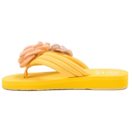 SHELOVET Tongs Légères Avec Fleurs jaune 2