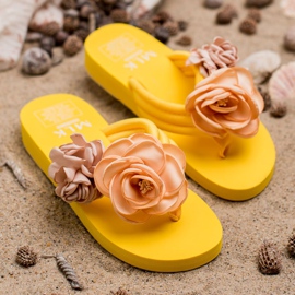 SHELOVET Tongs Légères Avec Fleurs jaune 3