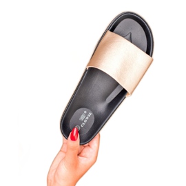 Clowse Pantoufles dorées pour femmes d'or 2 Clowse Pantoufles dorées pour femmes d'or 2