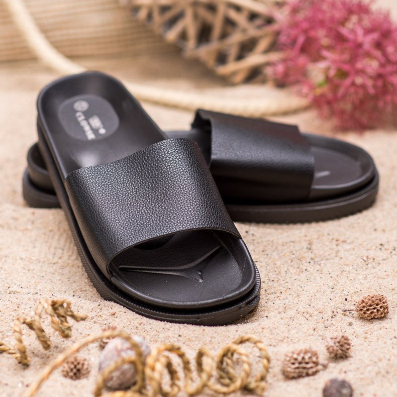 Clowse Pantoufles noires pour femmes 2