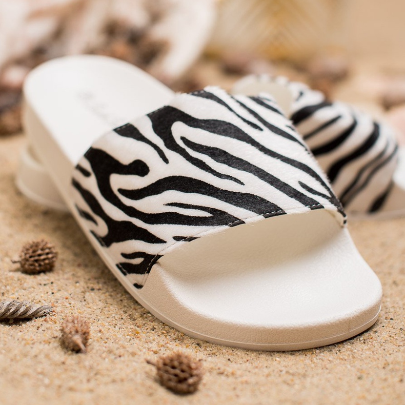 SHELOVET Pantoufles de sport en daim blanc noir 2