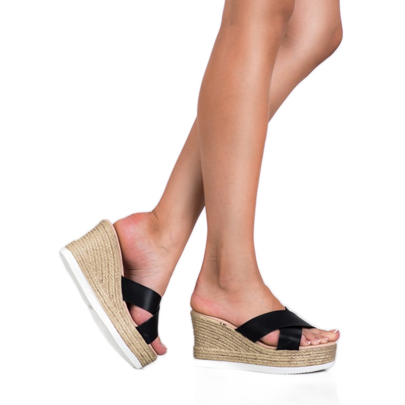 Bello Star Sandales compensées le noir 2