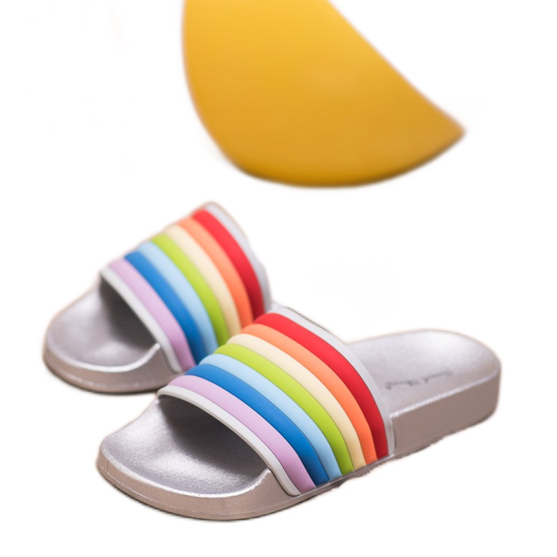 Sweet Shoes Tongs en caoutchouc colorées gris multicolore 1