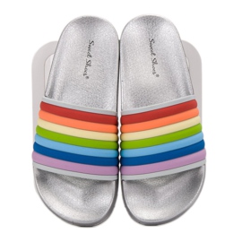 Sweet Shoes Tongs en caoutchouc colorées gris multicolore 3