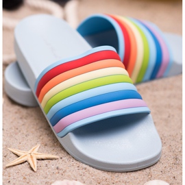 Sweet Shoes Tongs en caoutchouc colorées bleu multicolore 1