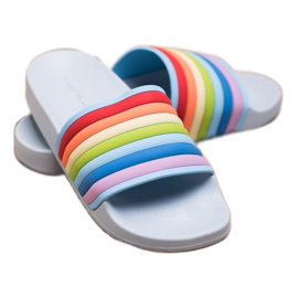 Sweet Shoes Tongs en caoutchouc colorées bleu multicolore 5
