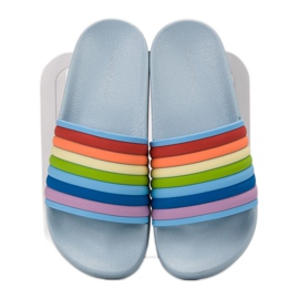 Sweet Shoes Tongs en caoutchouc colorées bleu multicolore 4