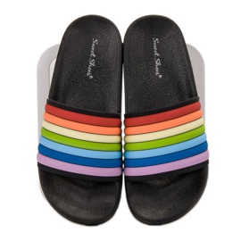 Sweet Shoes Tongs en caoutchouc colorées le noir multicolore 1
