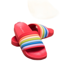 Sweet Shoes Tongs en caoutchouc colorées rouge multicolore 1