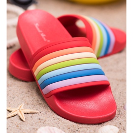 Sweet Shoes Tongs en caoutchouc colorées rouge multicolore 2