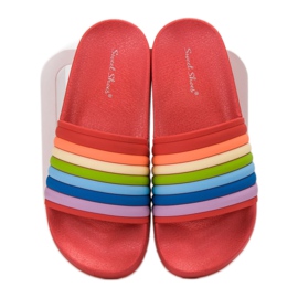 Sweet Shoes Tongs en caoutchouc colorées rouge multicolore 3
