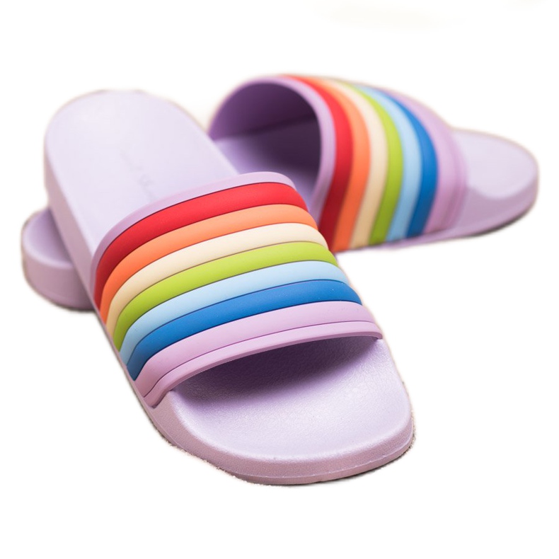 Sweet Shoes Tongs en caoutchouc colorées violet multicolore 2
