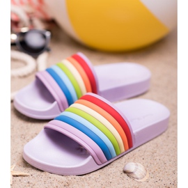 Sweet Shoes Tongs en caoutchouc colorées violet multicolore 1