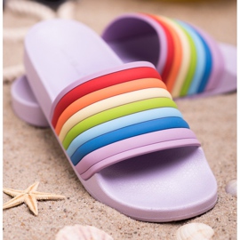 Sweet Shoes Tongs en caoutchouc colorées violet multicolore 3