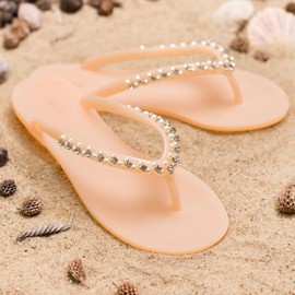 Tongs avec décorations VICES beige 2