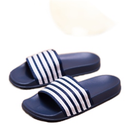 SHELOVET Pantoufles Sportives Rayées bleu 1