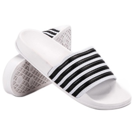 SHELOVET Pantoufles Sportives Rayées blanche 2