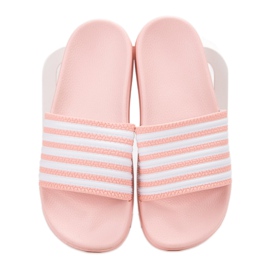 SHELOVET Pantoufles Sportives Rayées rose 2