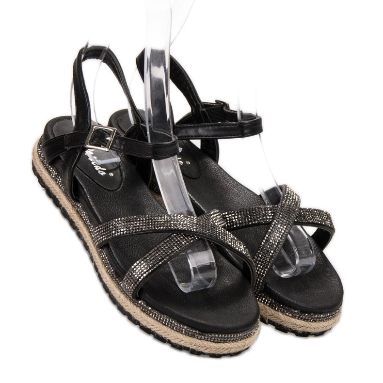 SHELOVET Sandales pour femmes noires 1